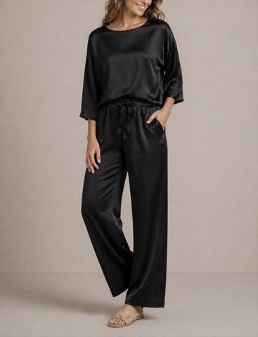 Hose'' Viskose-Satin mit Gummizug''
