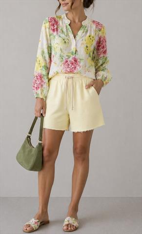 Bluse ''Viskose-Satin Rosen''