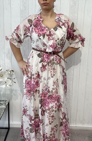 Kleid-Tencel mit Gürtel
