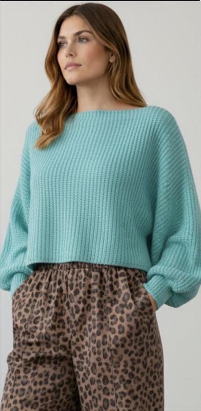 Damen Feinstrick Pullover mit Ballonärmeln