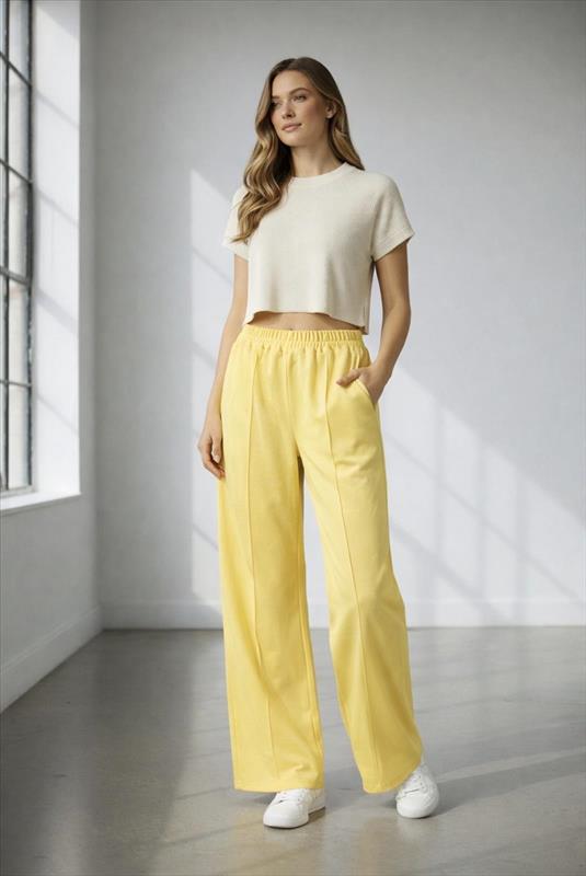 Wide-Leg Hose mit elastischem Bund